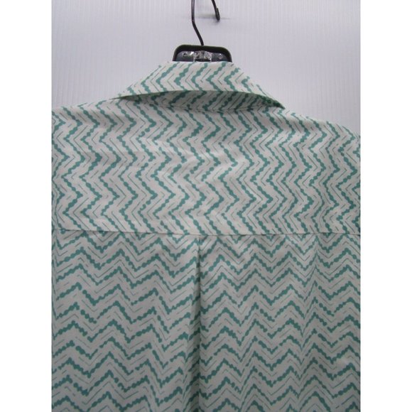 Chicos Shirt 1 White Button Down Career Preppy Slit Sleeves Woven * - Picture 7 of 11